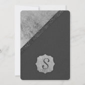 ブラック·シエレガントック·フォフェイクイル&グリッター 招待状 (裏面)