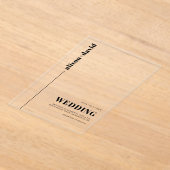 ブラック、シックなタイポグラフィミニマ結婚リスト アクリル招待状 (レイダウン)