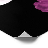 ブラック&シックヴィンテージフローラオーバーサイズビジネスカード ポスター (角)