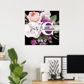 ブラック&シックヴィンテージフローラオーバーサイズビジネスカード ポスター (ホームオフィス)