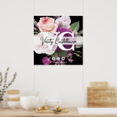 ブラック&シックヴィンテージフローラオーバーサイズビジネスカード ポスター (キッチン)