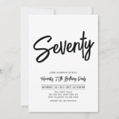 ブラック |シック770th誕生日パーティー 招待状 (正面)