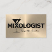 ブラック&シャイニー金ゴールドイベントバーテンダー名刺 名刺 (正面)