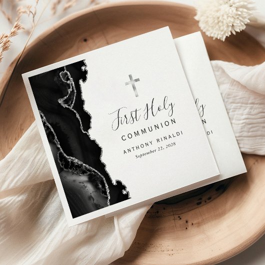 ブラック・シルバーが最初の聖餐式を上げる スタンダードカクテルナプキン