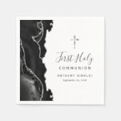 ブラック・シルバーが最初の聖餐式を上げる スタンダードカクテルナプキン (正面)