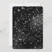 ブラック&シルバーきらめくライトグラム結婚ズ 招待状 (裏面)