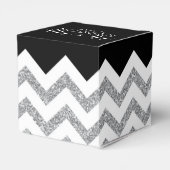 ブラック&シルバーのグリッター結婚は、シボロンのミスター&ミセス フェイバーボックス (裏面サイド)