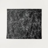 ブラック＆シルバーのスパイダーウェブがおしゃれなハロウィンパーティー タペストリー (正面(横))