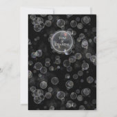 ブラック＆シルバーのボケアニバーサリー パーティー招待状 招待状 (裏面)
