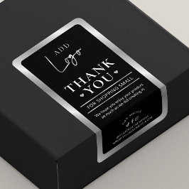ブラック&シルバーのロゴビジネスのご注文ありがとうございます ラベル
