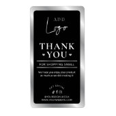 ブラック&シルバーのロゴビジネスのご注文ありがとうございます ラベル (正面)