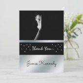 ブラック&シルバーの卒業式 招待状 (スタンド正面)