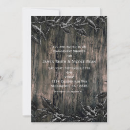 ブラック＆シルバーの葉 ダークエレガンス 招待状