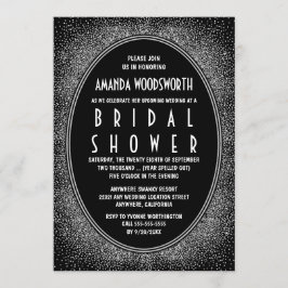 ブラック&シルバーアールデコブライダルシャワー招待状 招待状