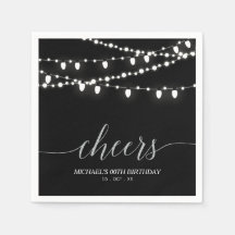 ブラック&シルバーエレガントライトアダルトバースデーパーティー