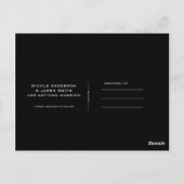 ブラック&シルバーエレガント婚約日付の保存 ポストカード (裏面)