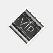 ブラック&シルバーグラムスターズVIPチケットカスタムパーティー スタンダードカクテルナプキン (角)