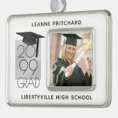 ブラック&シルバーグラード | 卒業写真の記念 シルバープレートフレームオーナメント (左)