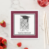 ブラック&シルバーグラード | 編集可能なルーン | 卒業 スタンダードランチョンナプキン (インサイチュ)