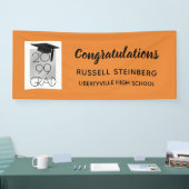 ブラック&シルバーグラード | 編集可能な色 | 卒業 横断幕 (トレードショー)