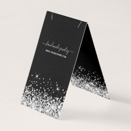 ブラック&シルバーグリッターネックレスディスプレイ