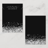 ブラック&シルバーグリッターネックレスディスプレイ 名刺 (正面/裏面)