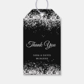 ブラック |シルバーグリッターボトルハンガー ギフトタグ (正面)