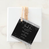 ブラック&シルバーグリッター結婚ズ・サンキュー フェイバータグ (インサイチュ)