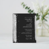 ブラック&シルバーグリッター結婚式招待状 (スタンド正面)
