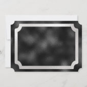 ブラック&シルバーグリッター&ダイヤモンドチケット 招待状 (裏面)