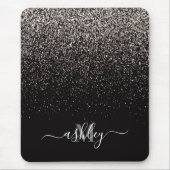ブラック&シルバーグリッター マウスパッド (正面)