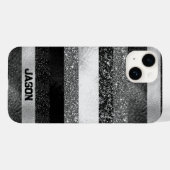 ブラック&シルバーグリッター Case-Mate iPhoneケース (裏面 (横))