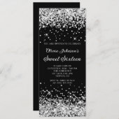 ブラック&シルバーグリッターSweet sixteen 招待状 (正面/裏面)