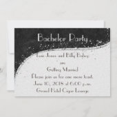 ブラック&シルバーゲイバチュラーパーティ招待状 招待状 (裏面)