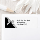 ブラック&シルバーサテンリボン ラベル (インサイチュ)