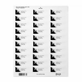 ブラック&シルバーサテンリボン ラベル (フルシート)