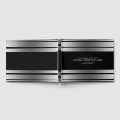 ブラック&シルバーストライプ製縁ど品 ゲストブック (全面)