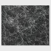 ブラック&シルバースパイダーウェブズシックハローウィンパーティ ラッピングペーパー (フラット)