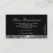 ブラック&シルバースパークルグリッターシメリーダイヤモンド 名刺 (裏面)
