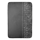 ブラック&シルバーゼブラワイルドアニマルプリントエキゾチックGlam バスマット (正面縦)