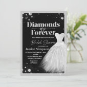 ブラック&シルバーダイヤモンドは永遠のブライダルシャワー 招待状 (スタンド正面)
