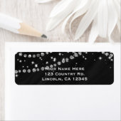 ブラック&シルバーダイヤモンドグラムきらきら光るスパークル ラベル (インサイチュ)