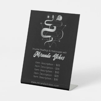 ブラック&シルバーツインヘビゴシックタロット価格表 台座サイン