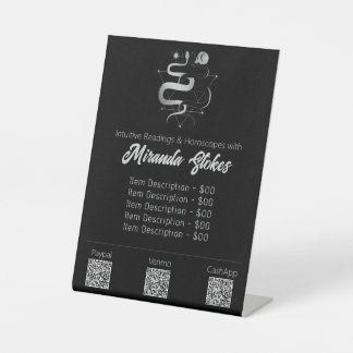 ブラック&シルバーツインヘビゴシックタロット価格表 台座サイン