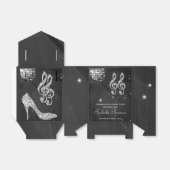 ブラック&シルバーディスコボール&ヒールのビーフボックス フェイバーボックス (折り畳みなし)