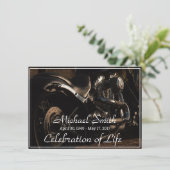 ブラック&シルバーバイクお祝い・オブ・ライフ 招待状 (スタンド正面)