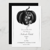 ブラック&シルバーパンプキンストーリーブック秋の結婚式 招待状 (正面/裏面)