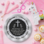 ブラック、シルバーパーソナライズされた、クリスチャン紙プレート ペーパープレート (パーティー)