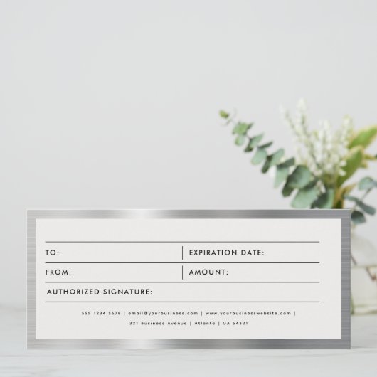 ブラック&シルバービジネスギフト証明書券 (スタンド正面)