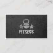 ブラック&シルバーフィットネストレーナーケトルベルバーベル 名刺 (正面)